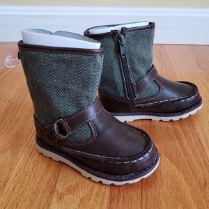 NWT Carters Gavin Ankle Boot Brown Green Toddler 6